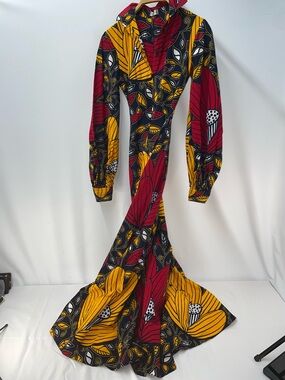 GRASS FIELDS PRINT SHIRT MAXI DRESS FTL-04-107